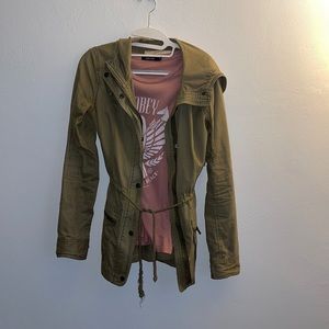 Hollister size small green hooded jacket